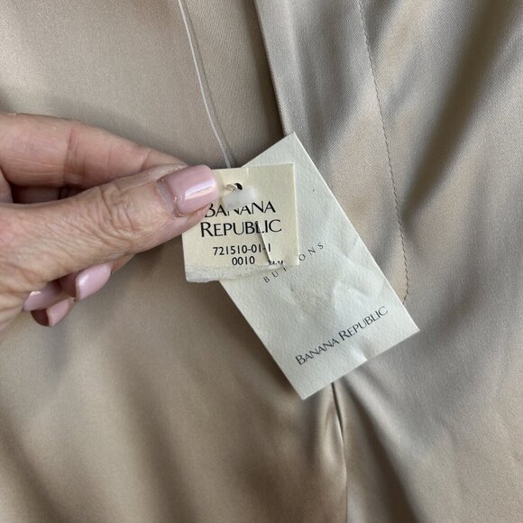 Banana Republic Vintage Metallic Gold Shiny Satin Pants Size 10 NWT - Picture 3 of 6